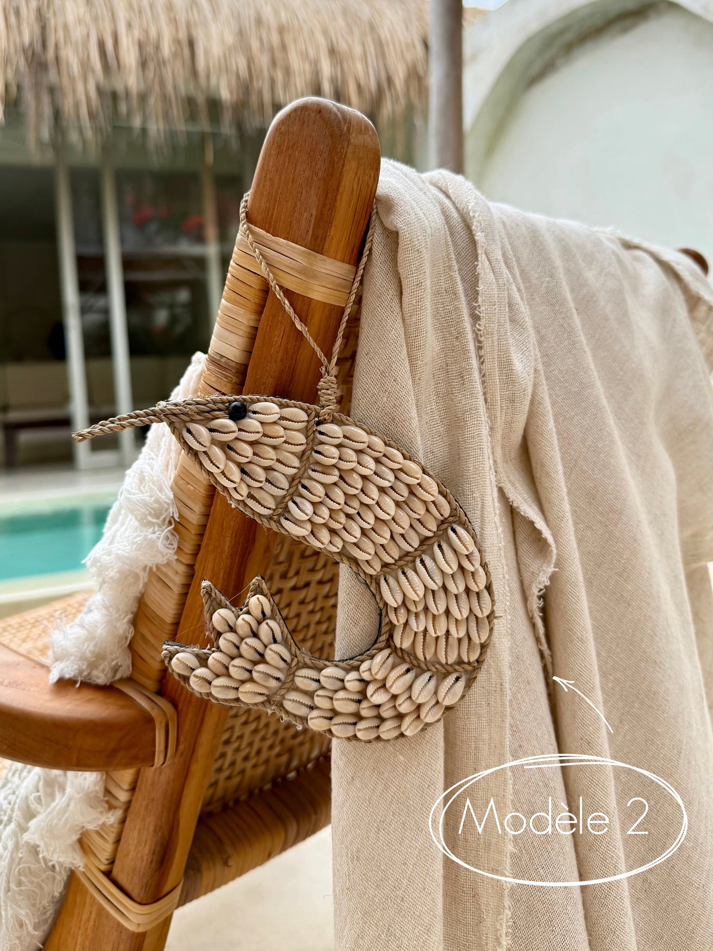 Suspension crevette – décoration exotique fait main à Bali