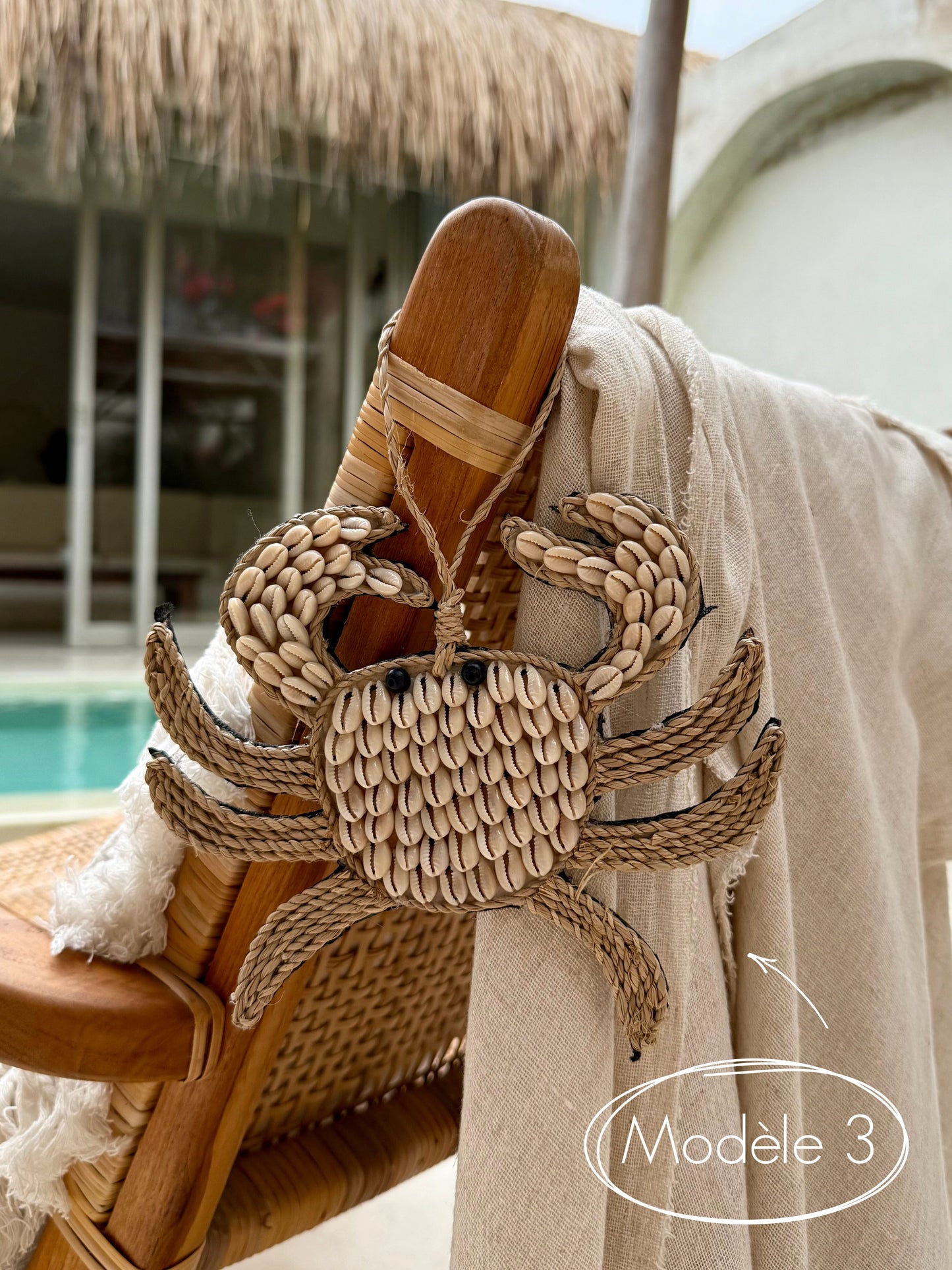 Suspension crabe – décoration murale naturelle de Bali