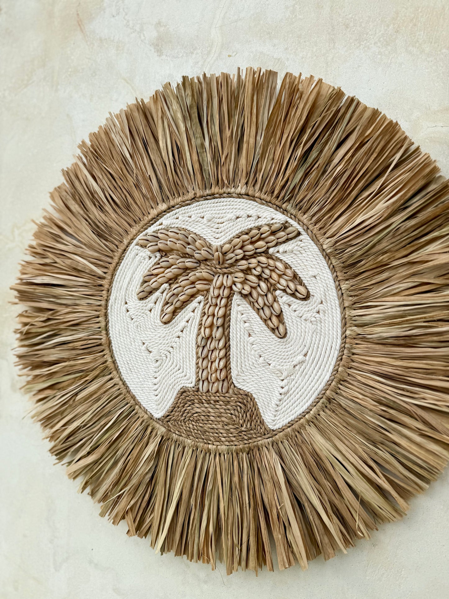 Décoration murale ronde palmier – esprit bohème exotique