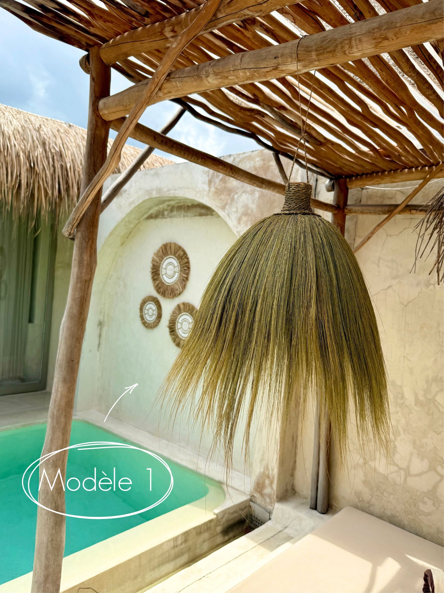 Suspension en Rayung et corde naturelle – luminaire bohème de Bali