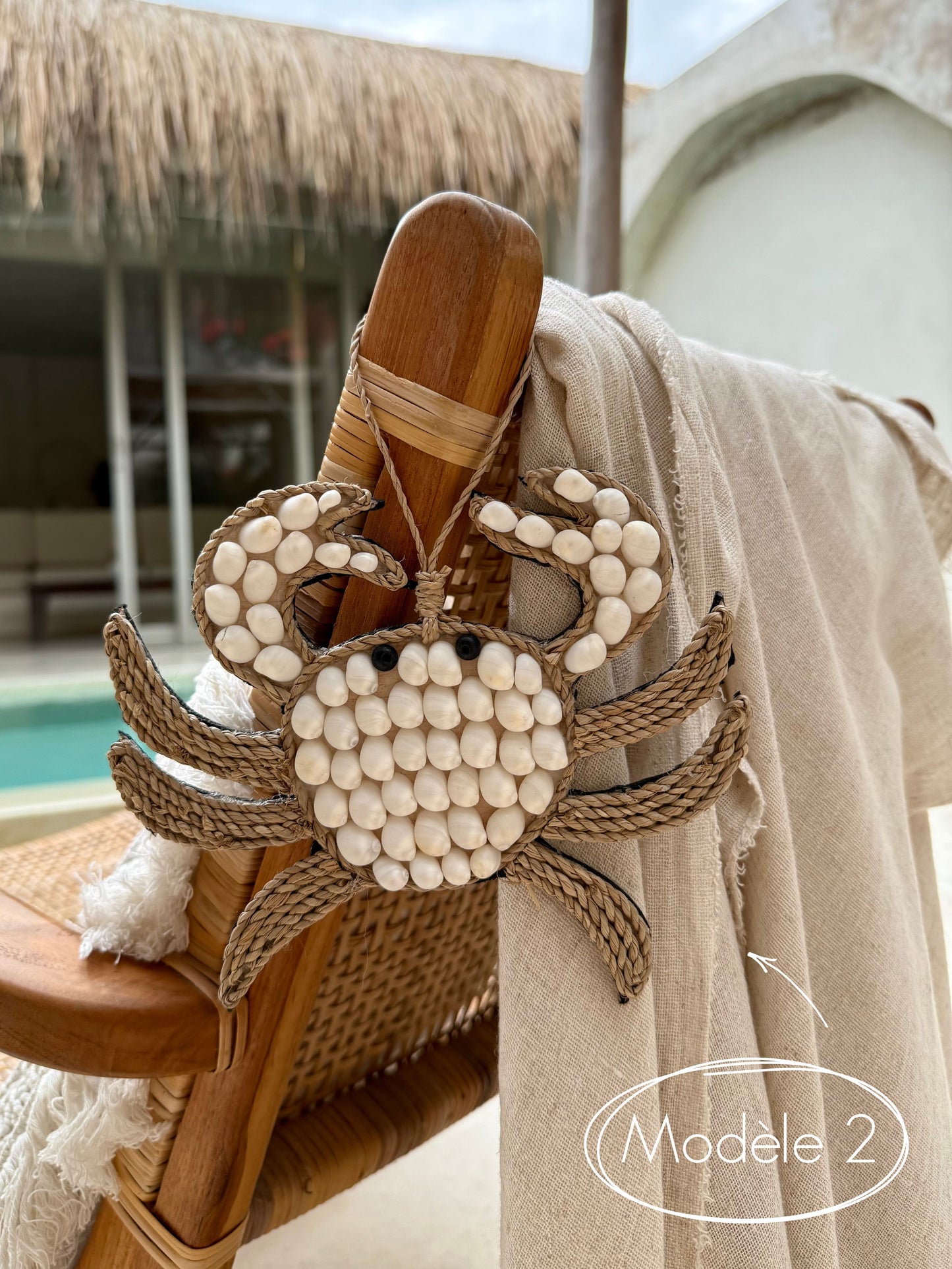 Suspension crabe – décoration murale naturelle de Bali