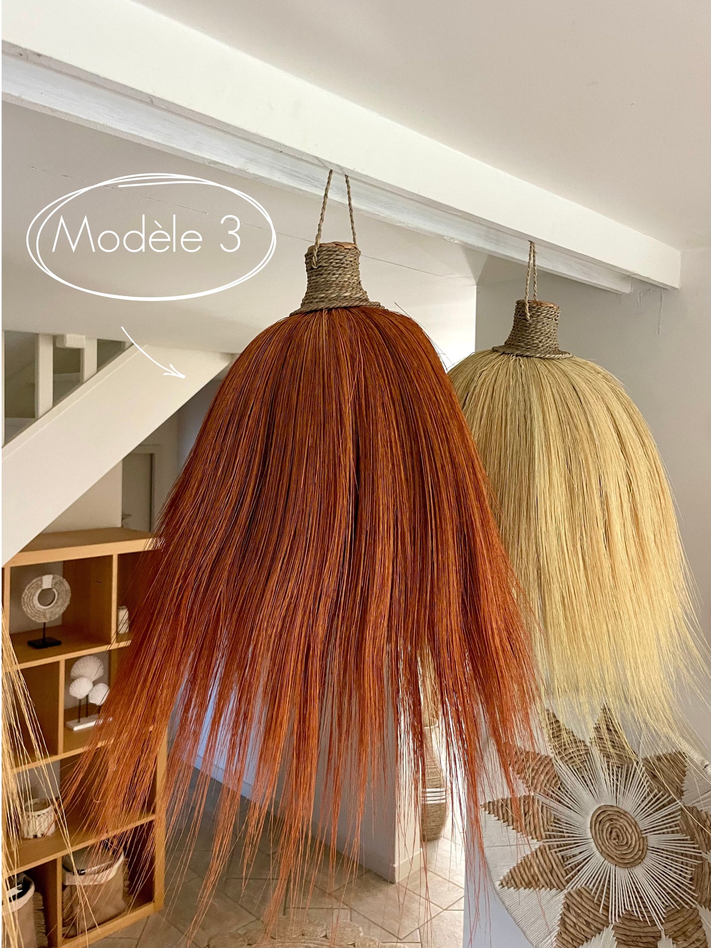 Suspension en Rayung et corde naturelle – luminaire bohème de Bali