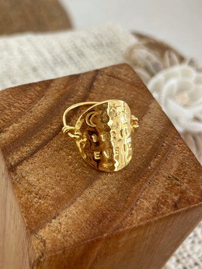 Bague “11:11 Éveil” – Laiton plaqué or, symbole d’éveil et d’intuition