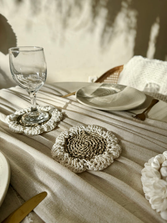 Dessous de verre bohème – création artisanale naturelle de Bali