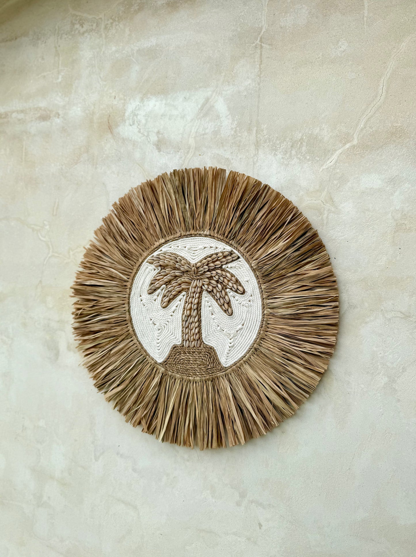 Décoration murale ronde palmier – esprit bohème exotique