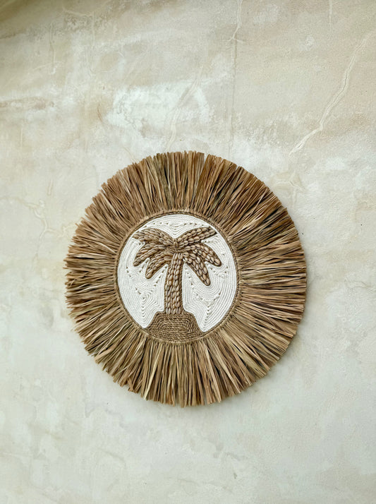 Décoration murale ronde palmier – esprit bohème exotique