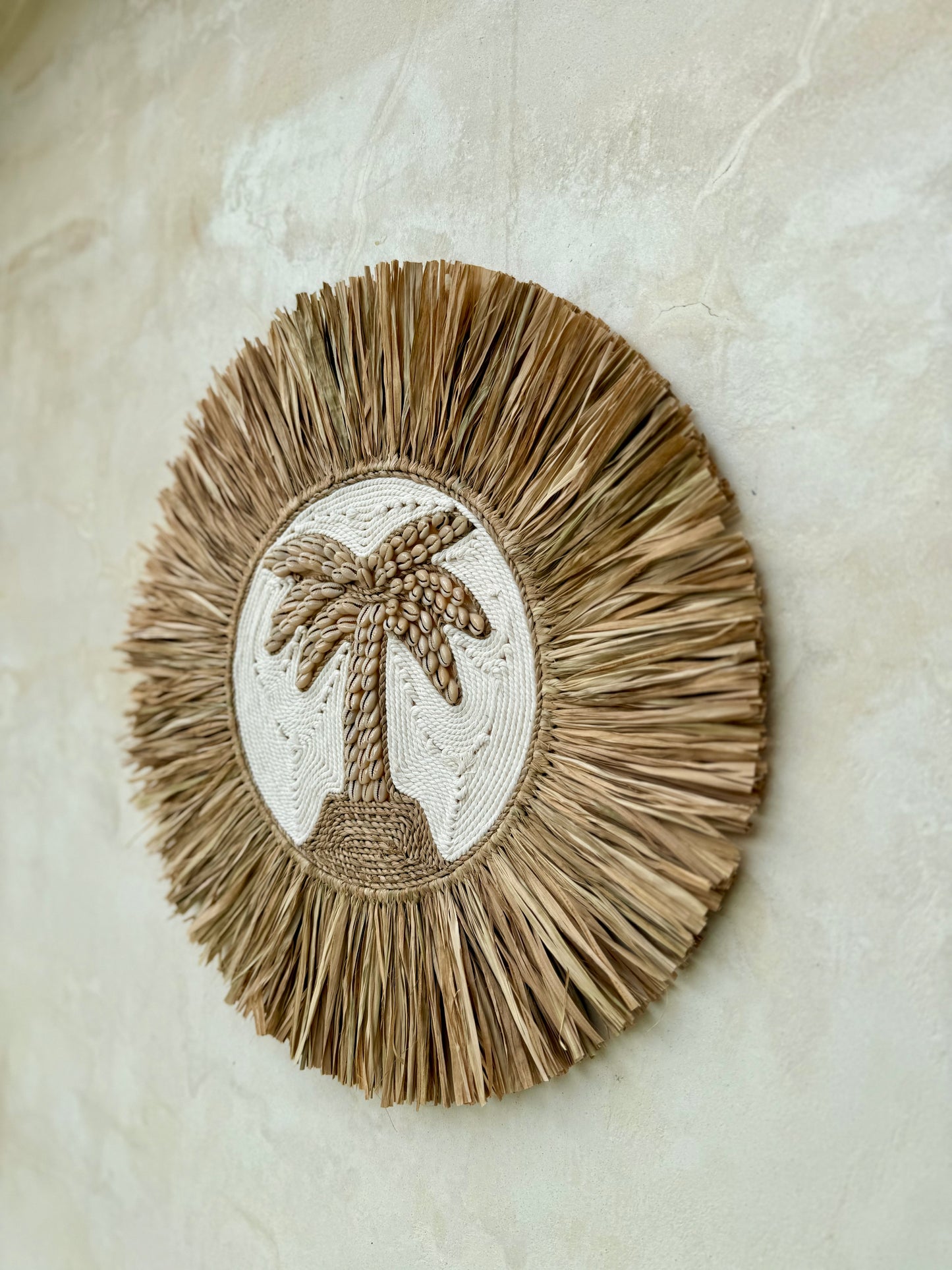 Décoration murale ronde palmier – esprit bohème exotique