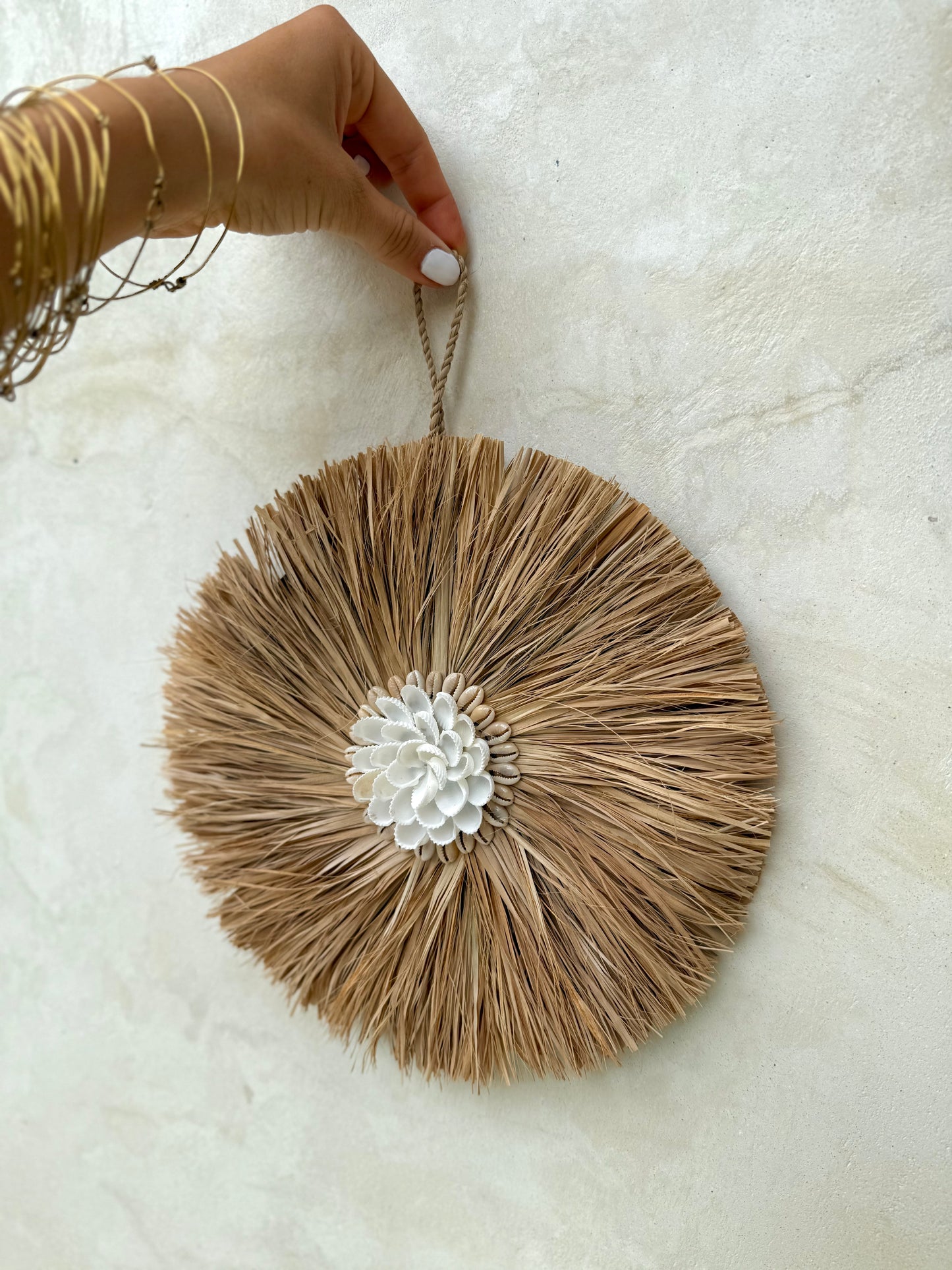 Rond mural en coquillages Anadara et Cauris – esprit naturel et tropical