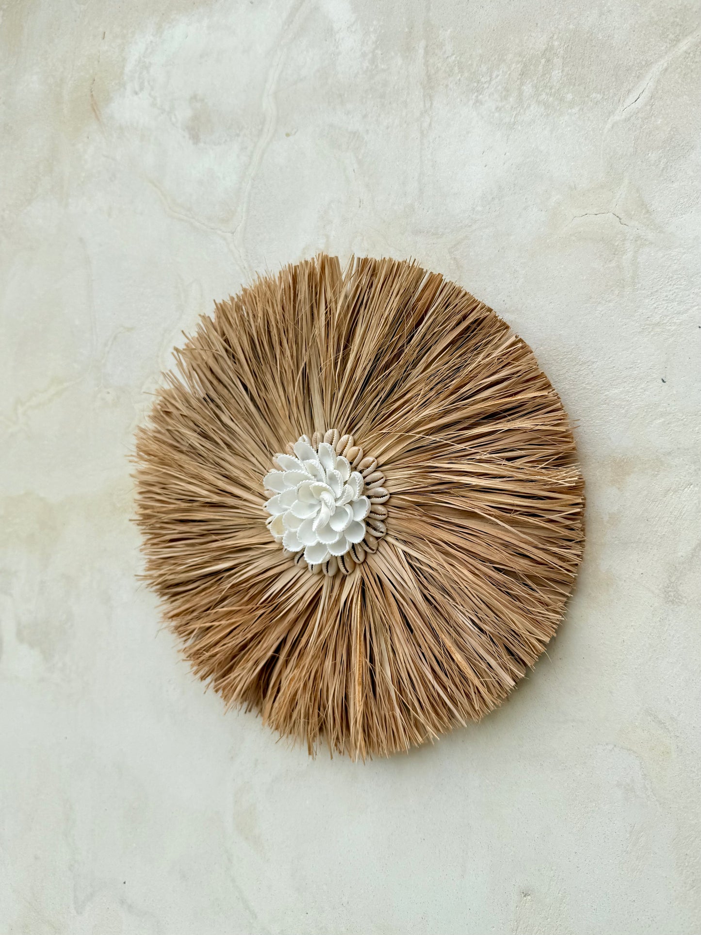 Rond mural en coquillages Anadara et Cauris – esprit naturel et tropical