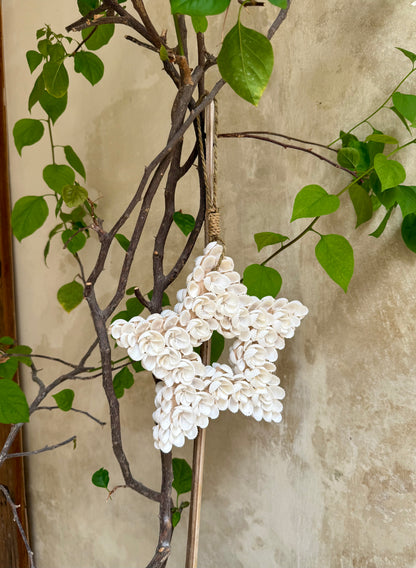 Suspension étoile en coquillages Anadara – touche festive et naturelle de Bali