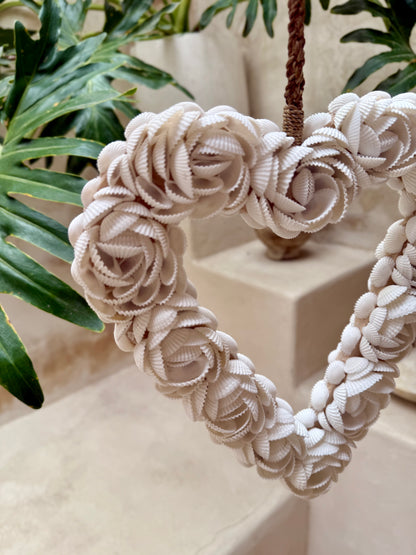 Grand cœur en coquillages Anadara – décoration naturelle et artisanale de Bali