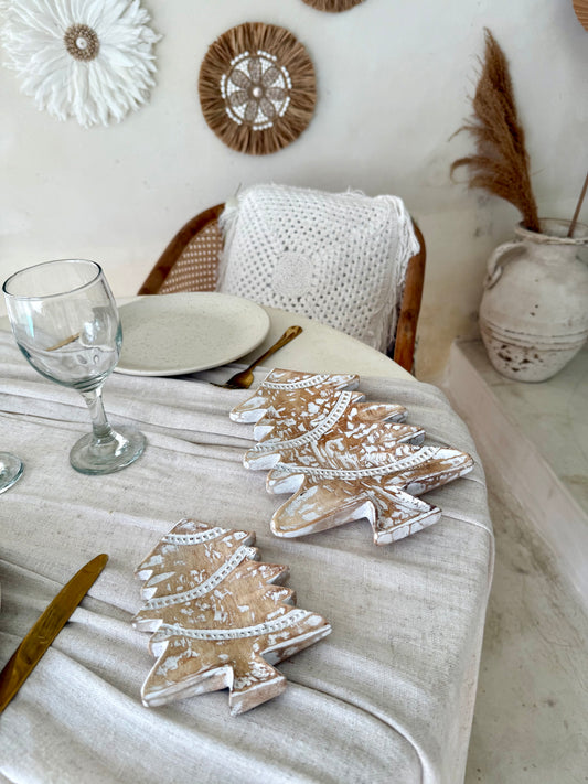 Sapin de Noël en bois – décoration artisanale balinaise