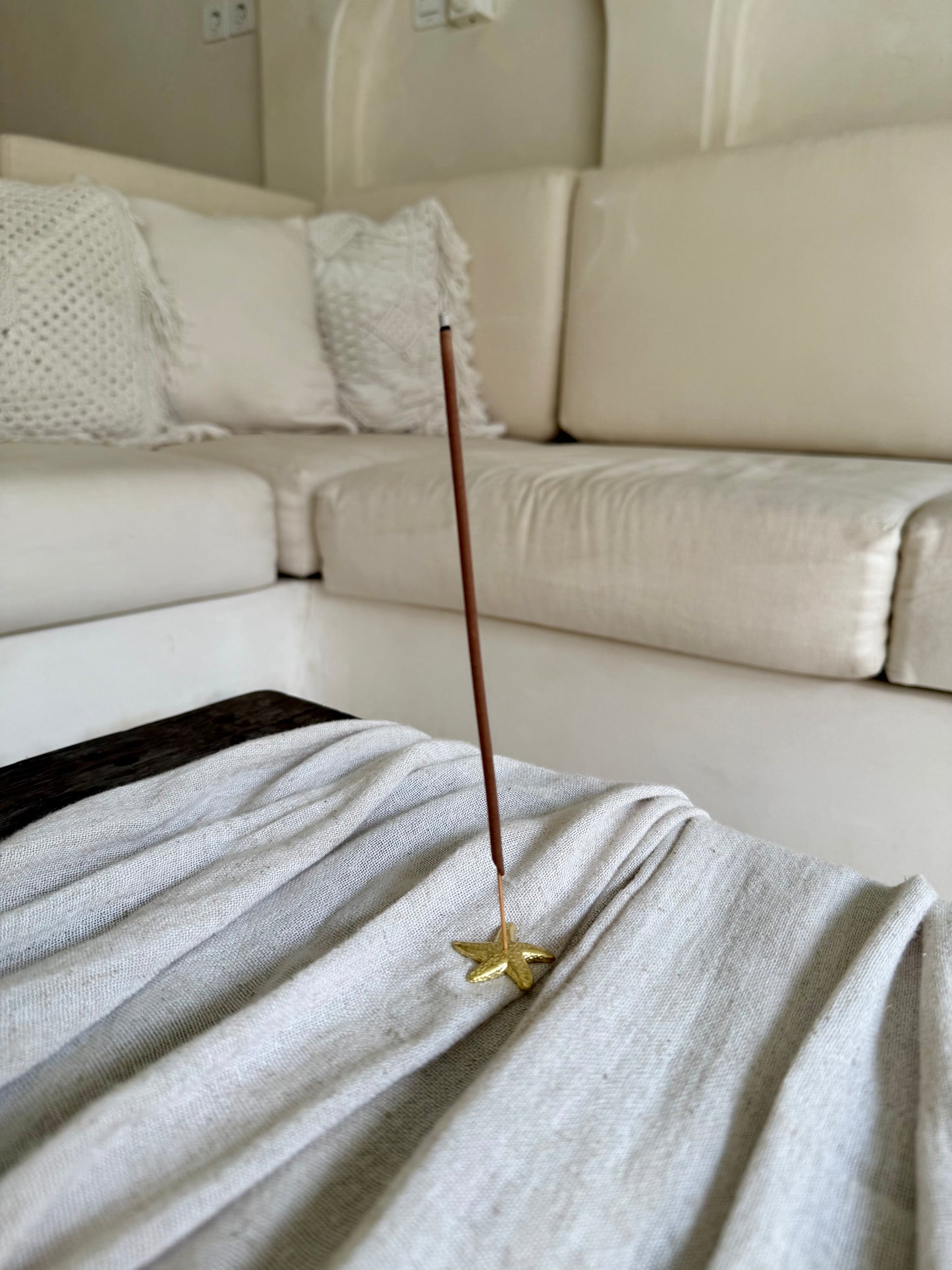 Porte-encens étoile de mer en laiton doré – touche bohème et raffinée