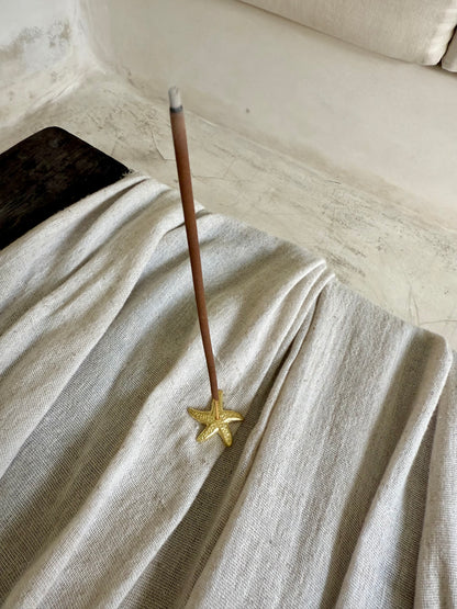 Porte-encens étoile de mer en laiton doré – touche bohème et raffinée