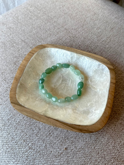 Bracelet en Aventurine Verte – Pierre d’harmonie et d’ouverture du cœur – Fait main à Bali